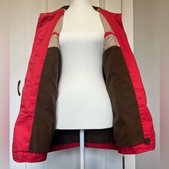 Vintage Gander Mountain Chore Field Barn Red Canvas Coat Jacket Women S corduroy - Picture 10 of 16